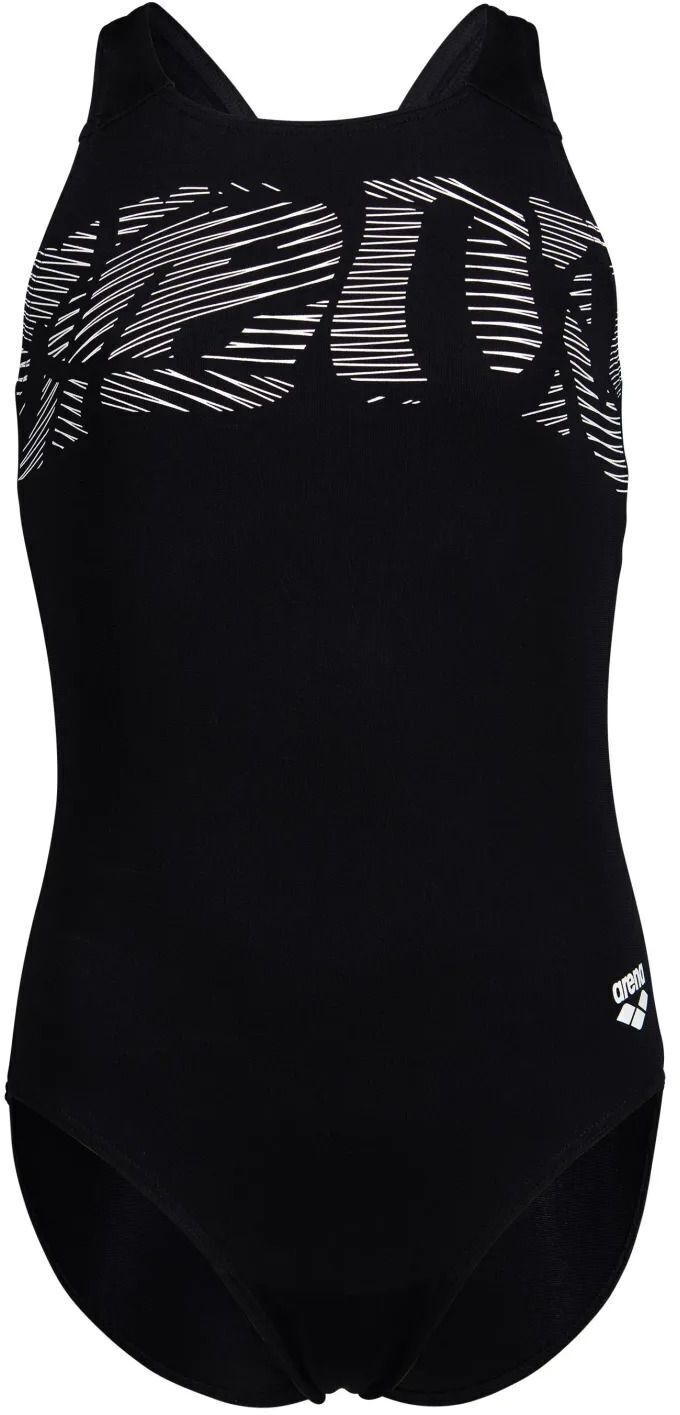 Купальник Arena Graphic Swimsuit V Back 006680-501 140 черный/белый фото 