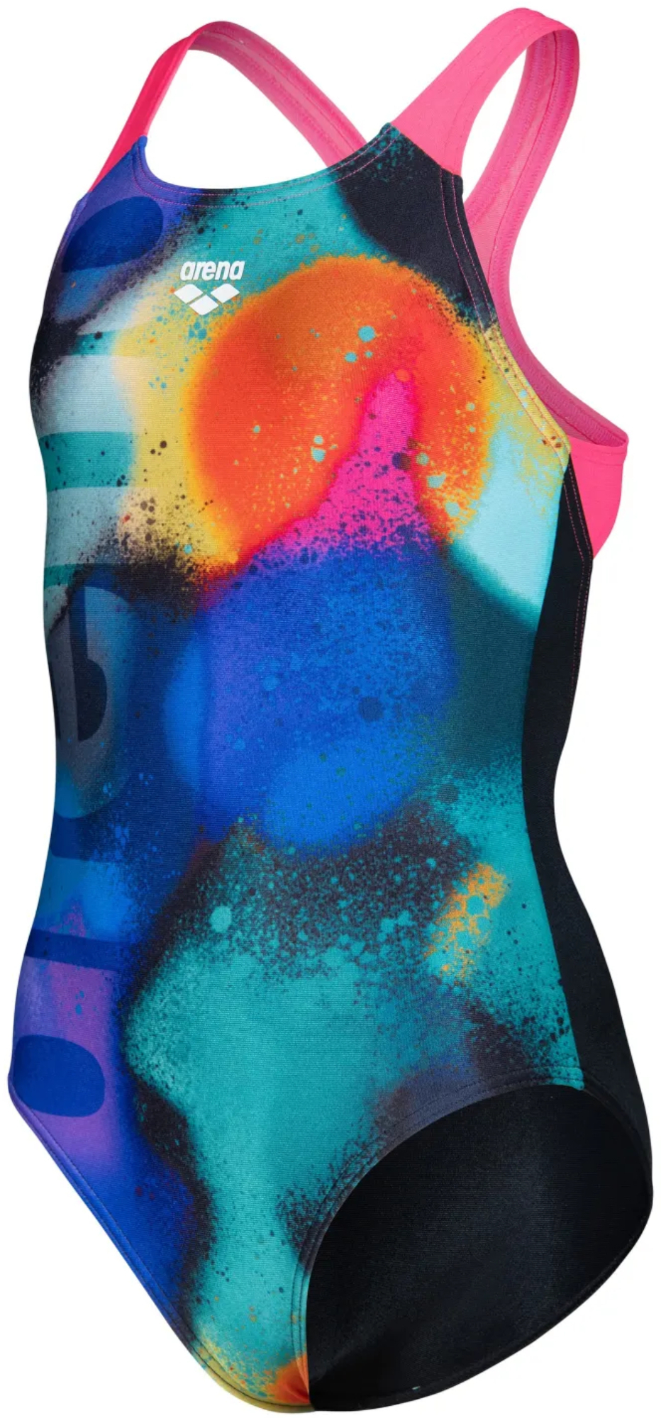 Купальник Arena Spray Paint Swimsuit Swim Pro 010286-590 164 черный/синий/розовый фото 