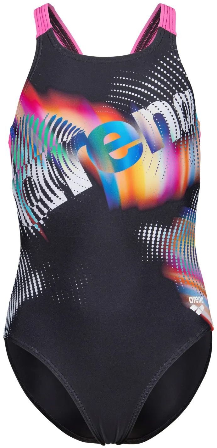 Купальник Arena Lit Logo Swimsuit V Back L 010690-590 128 розовый/черный фото 