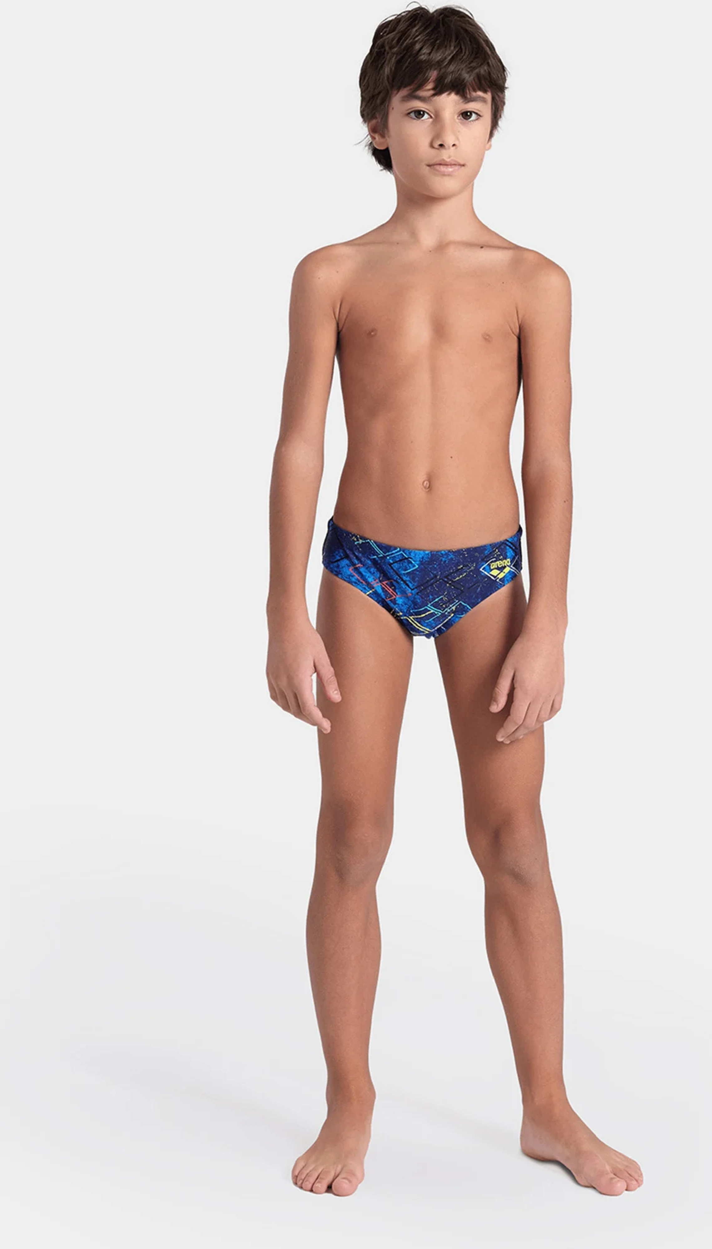 Плавки Arena Daly Swim Briefs 003298-809 128 темно-синие/синие/бирюзовые/желтые фото 