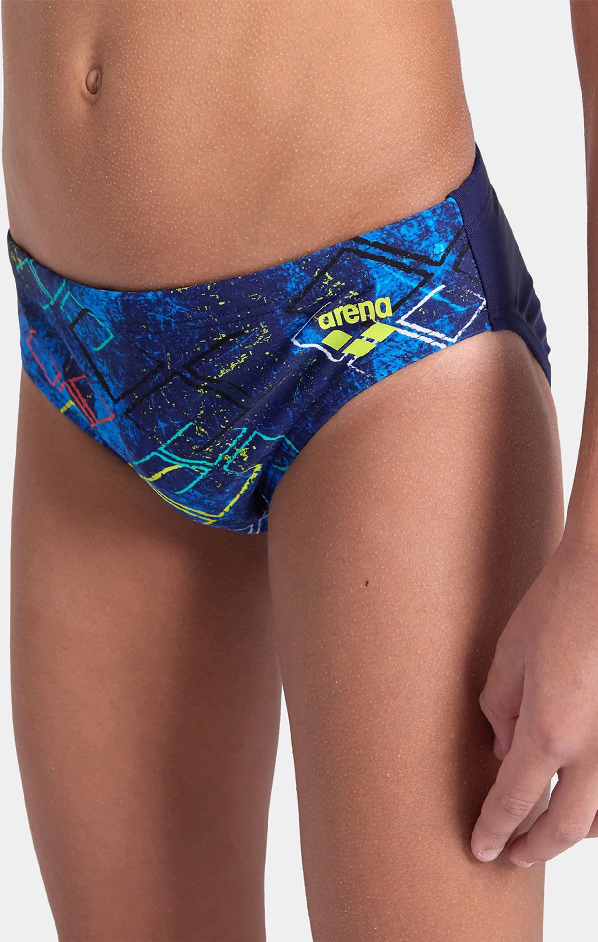 Плавки Arena Daly Swim Briefs 003298-809 128 темно-синие/синие/бирюзовые/желтые фото 