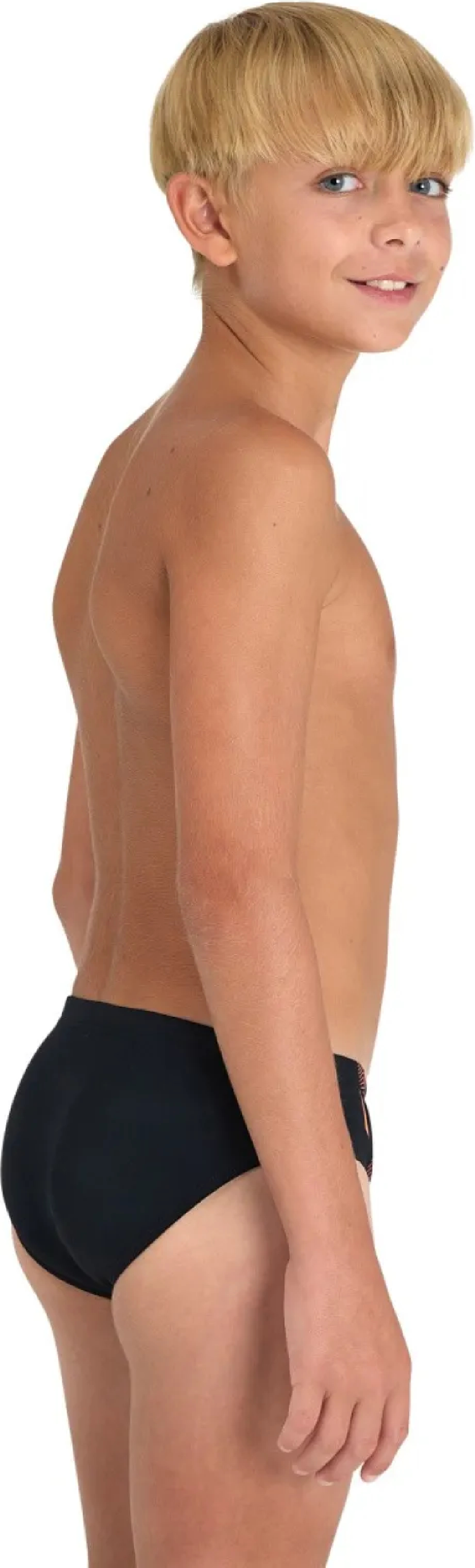 Плавки-слипы Arena Swim Briefs Graphic 005547-530 116 черные/оранжевые фото 