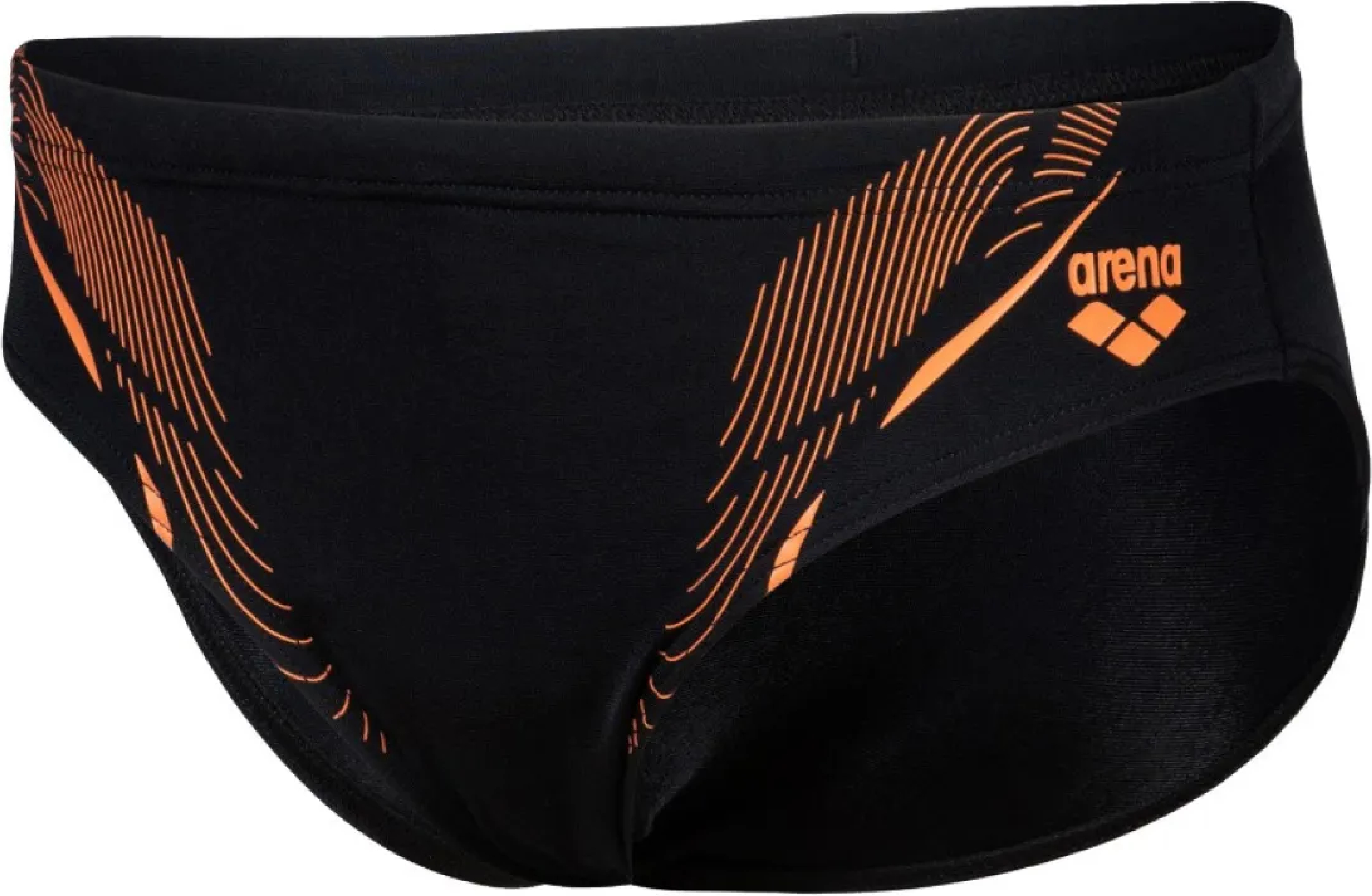 Плавки-слипы Arena Swim Briefs Graphic 005547-530 116 черные/оранжевые фото 