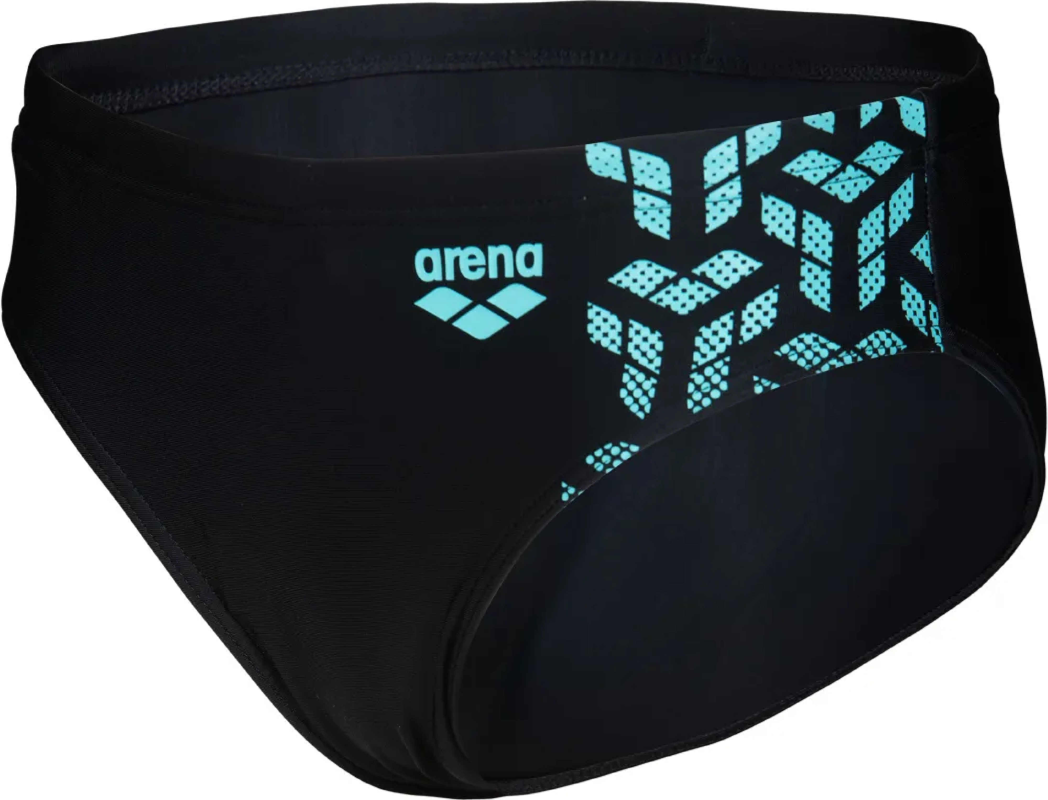 Плавки-слипы Arena Kikko V Swim Briefs Graphic 006722-508 128 черные/бирюзовые фото 