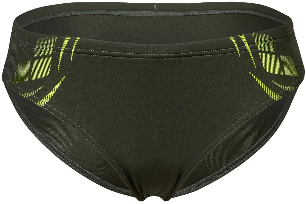 Плавки-слипы для мальчиков Arena Poseidonia Swim Briefs 009009-306 128 темно-зеленые/желтые фото5