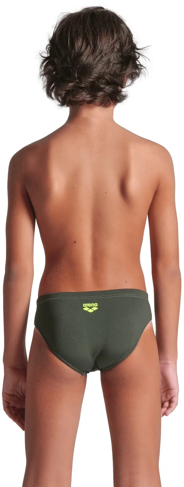 Плавки-слипы для мальчиков Arena Poseidonia Swim Briefs 009009-306 128 темно-зеленые/желтые фото2
