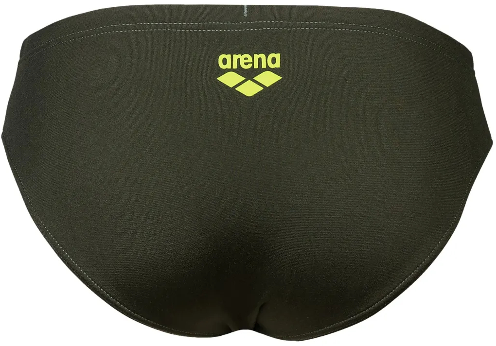 Плавки-слипы для мальчиков Arena Poseidonia Swim Briefs 009009-306 128 темно-зеленые/желтые фото6