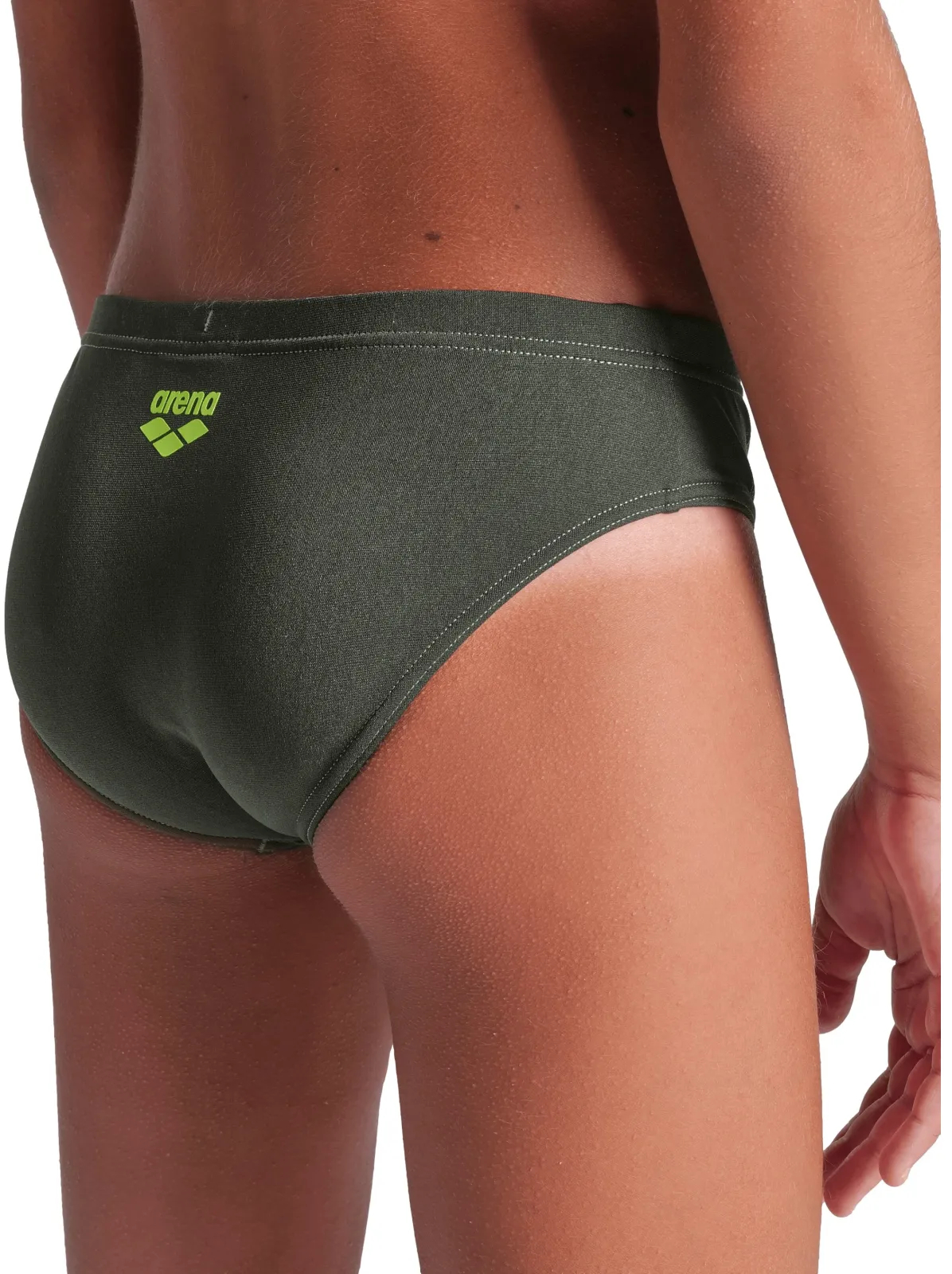 Плавки-слипы для мальчиков Arena Poseidonia Swim Briefs 009009-306 128 темно-зеленые/желтые фото4