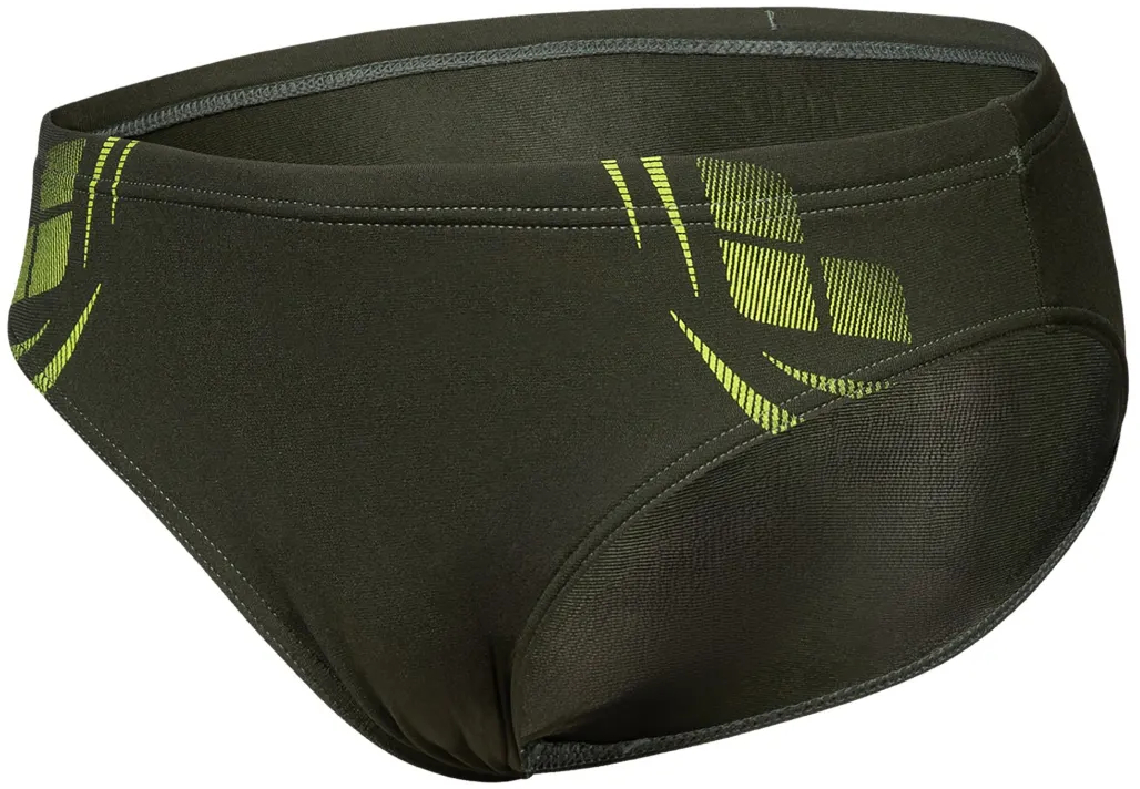 Плавки-слипы для мальчиков Arena Poseidonia Swim Briefs 009009-306 128 темно-зеленые/желтые фото7