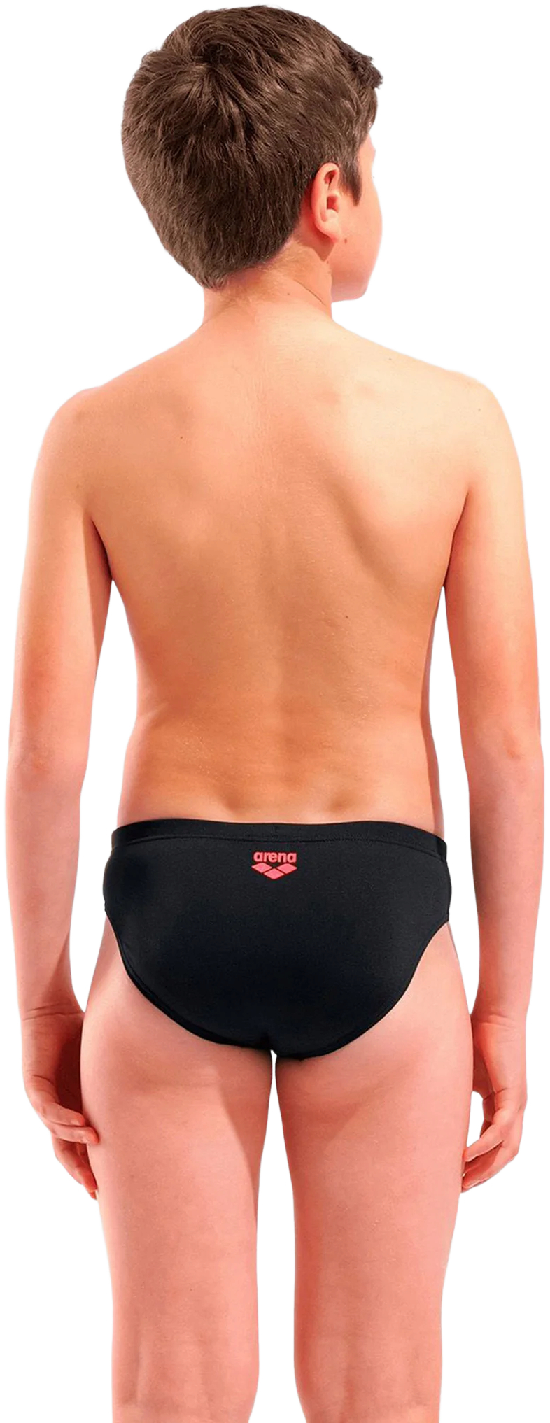 Плавки-слипы для мальчиков Arena Poseidonia Swim Briefs 009009-504 140 черные/коралловые фото2