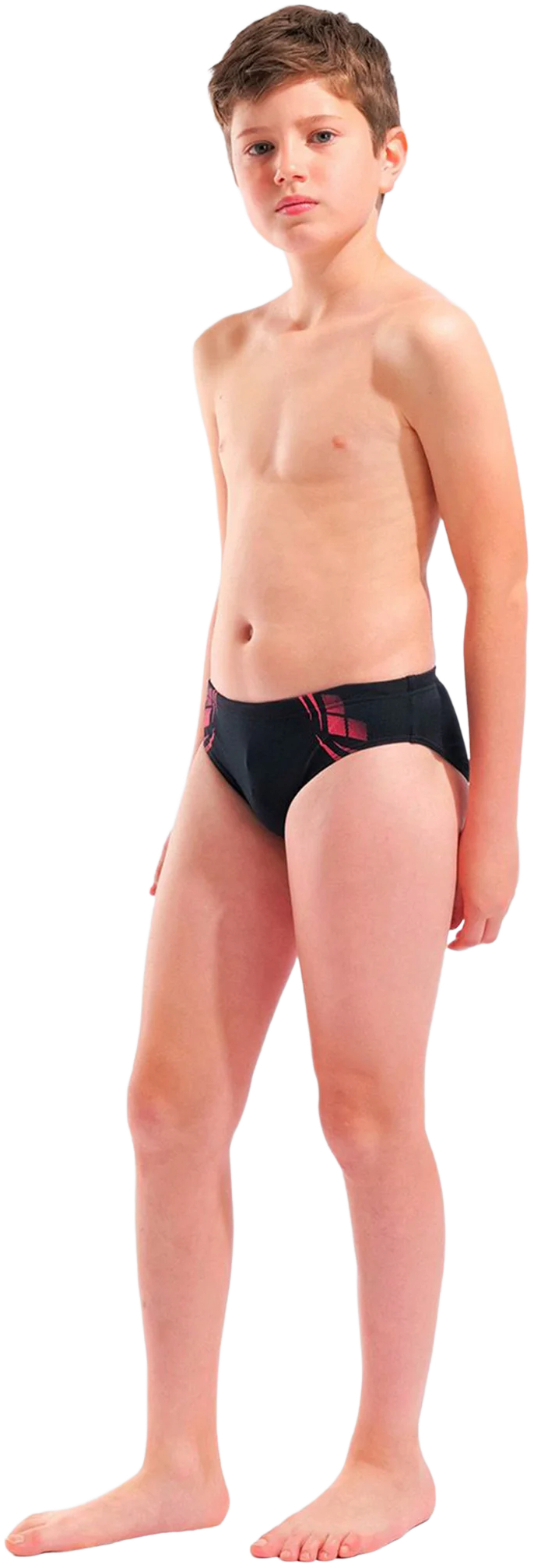 Плавки-слипы для мальчиков Arena Poseidonia Swim Briefs 009009-504 140 черные/коралловые фото3