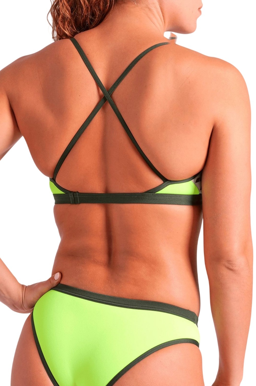 Купальник Arena Icons Bikini Cross Back Solid 005037-660 40 салатовийфото