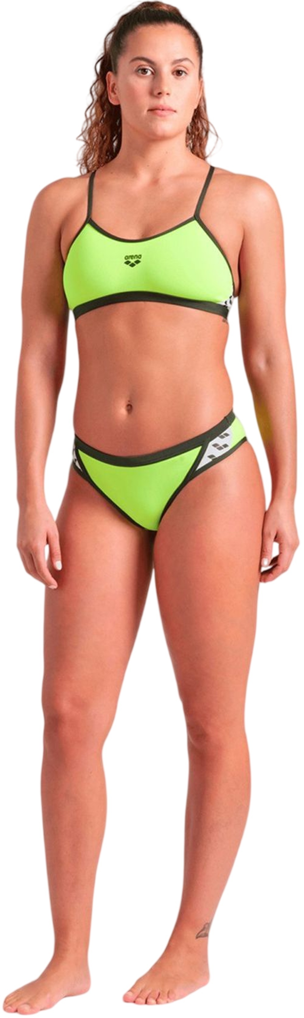 Купальник Arena Icons Bikini Cross Back Solid 005037-660 40 салатовийфото