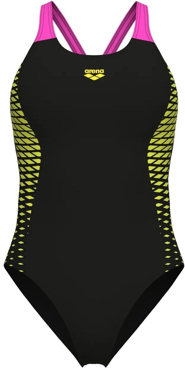 Купальник Arena Openings Swimsuit V Back Lb 008063-590 40 чорний/салатовийфото