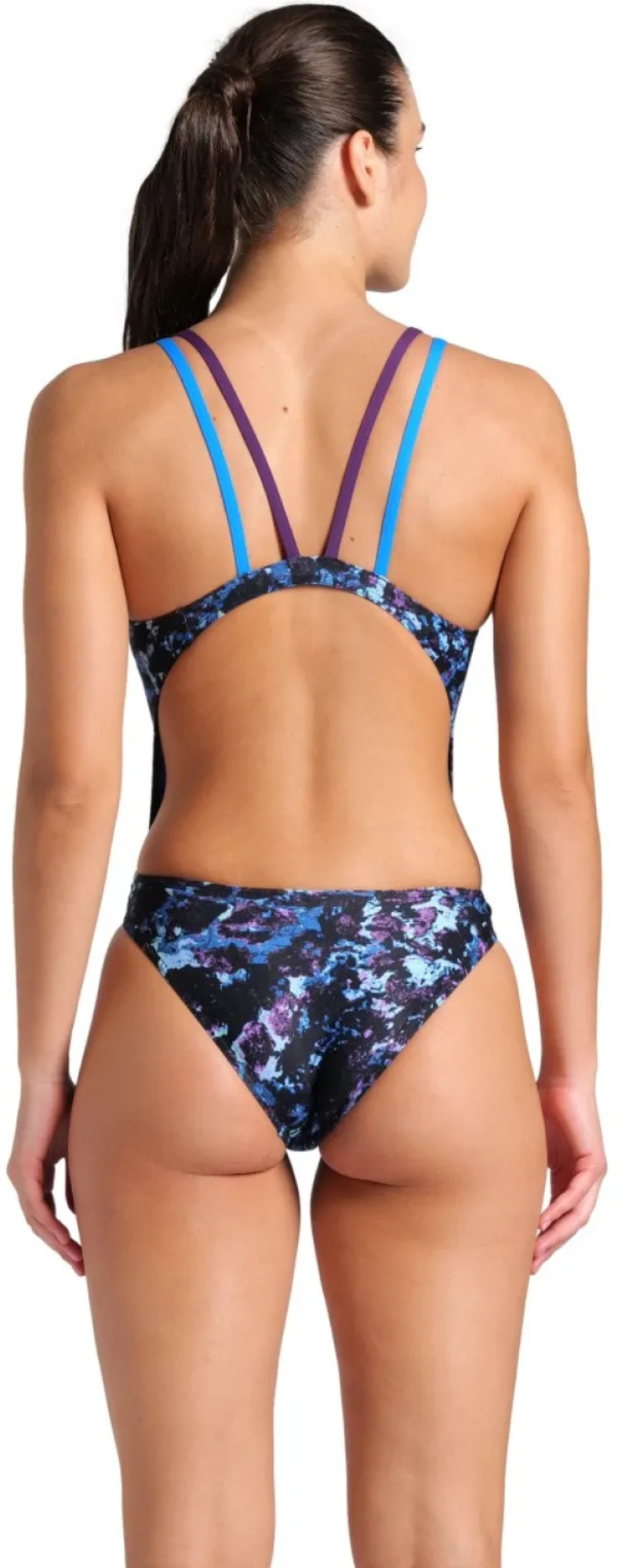 Купальник Arena Rockin Swimsuit Swim Tech Mult 008159-889 36 черный/синий/фиолетовый фото 