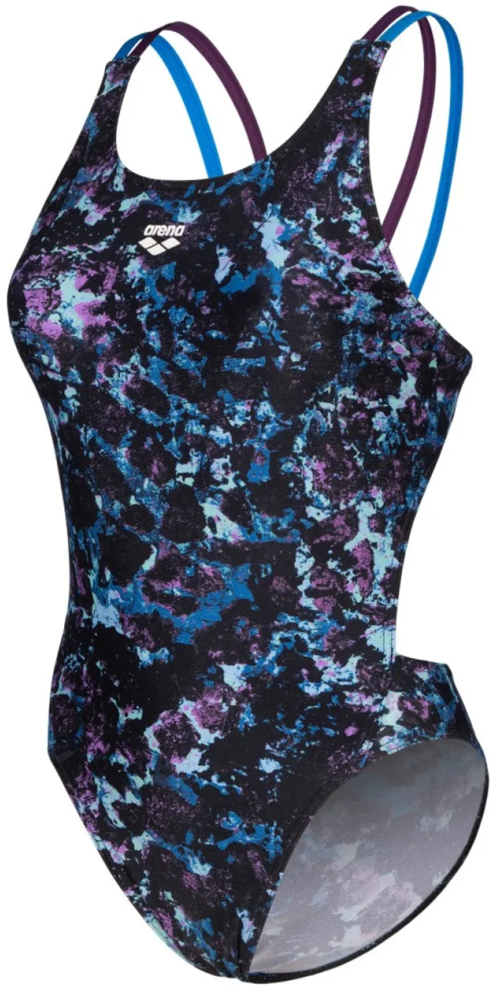 Купальник Arena Rockin Swimsuit Swim Tech Mult 008159-889 36 черный/синий/фиолетовый фото 