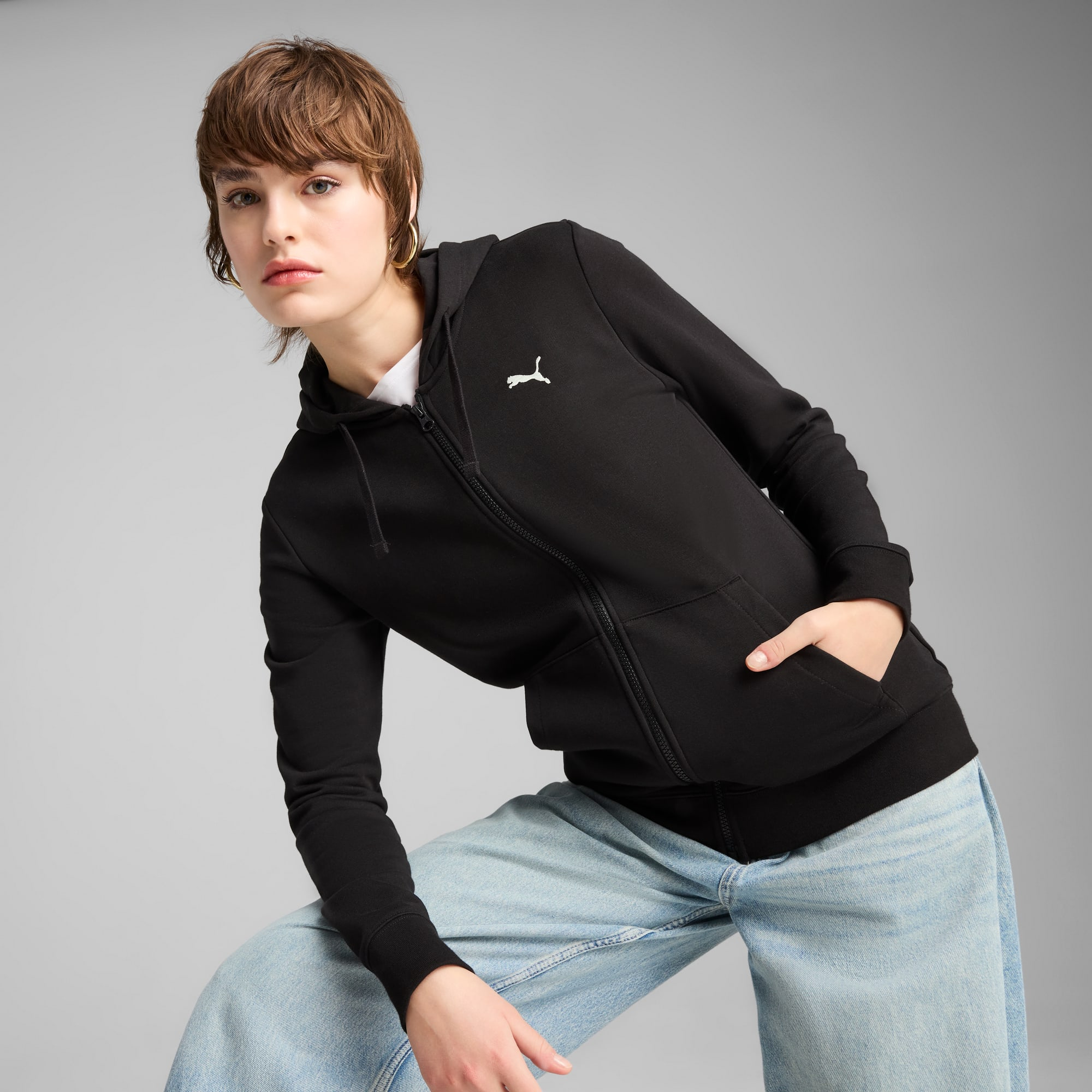 Толстовка жіноча Puma Ess Puma Full-Zip Hoodie 682406-01 L чорнафото3