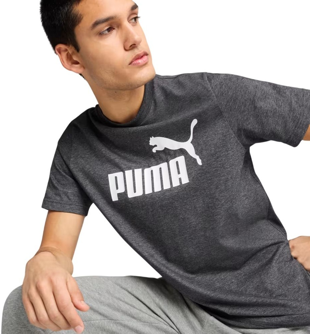 Футболка мужская Puma Ess No. 1 Logo Heather Tee 682550-01 S серая фото 