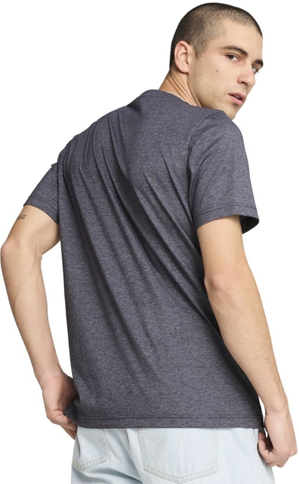 Футболка мужская Puma Ess No. 1 Logo Heather Tee 682550-16 S темно-синяя фото 
