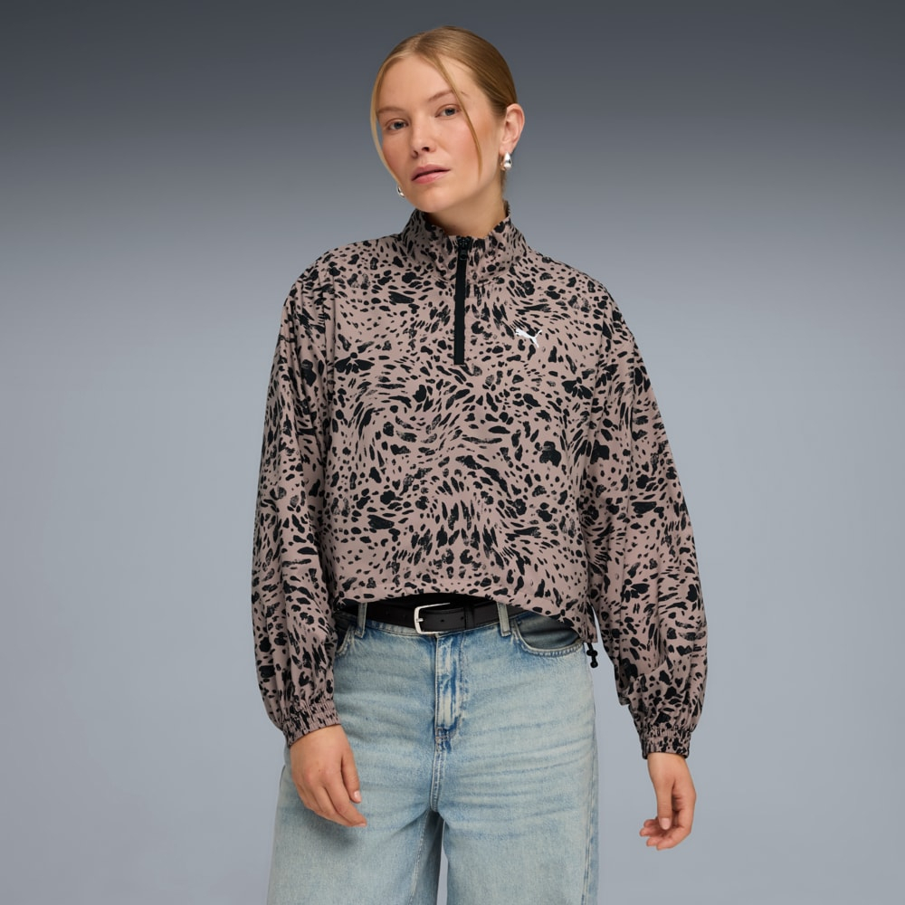 Спортивна кофта жіноча Puma Ess Graphic Animal Half-Zip 692465-88 M бежевафото