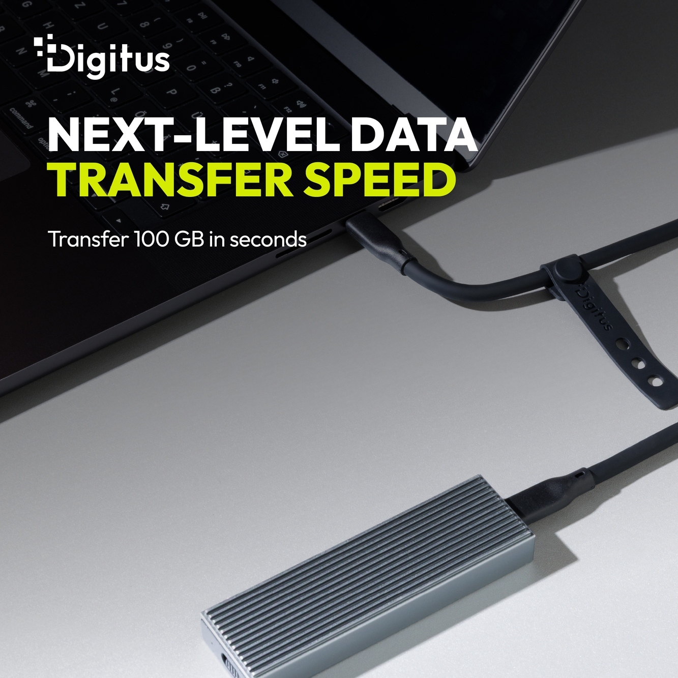 Кабель DIGITUS USB-C > USB-C USB4 2.0, 80G, 240W, 16K, 1м, Black (AK-300350-010-S) фото 