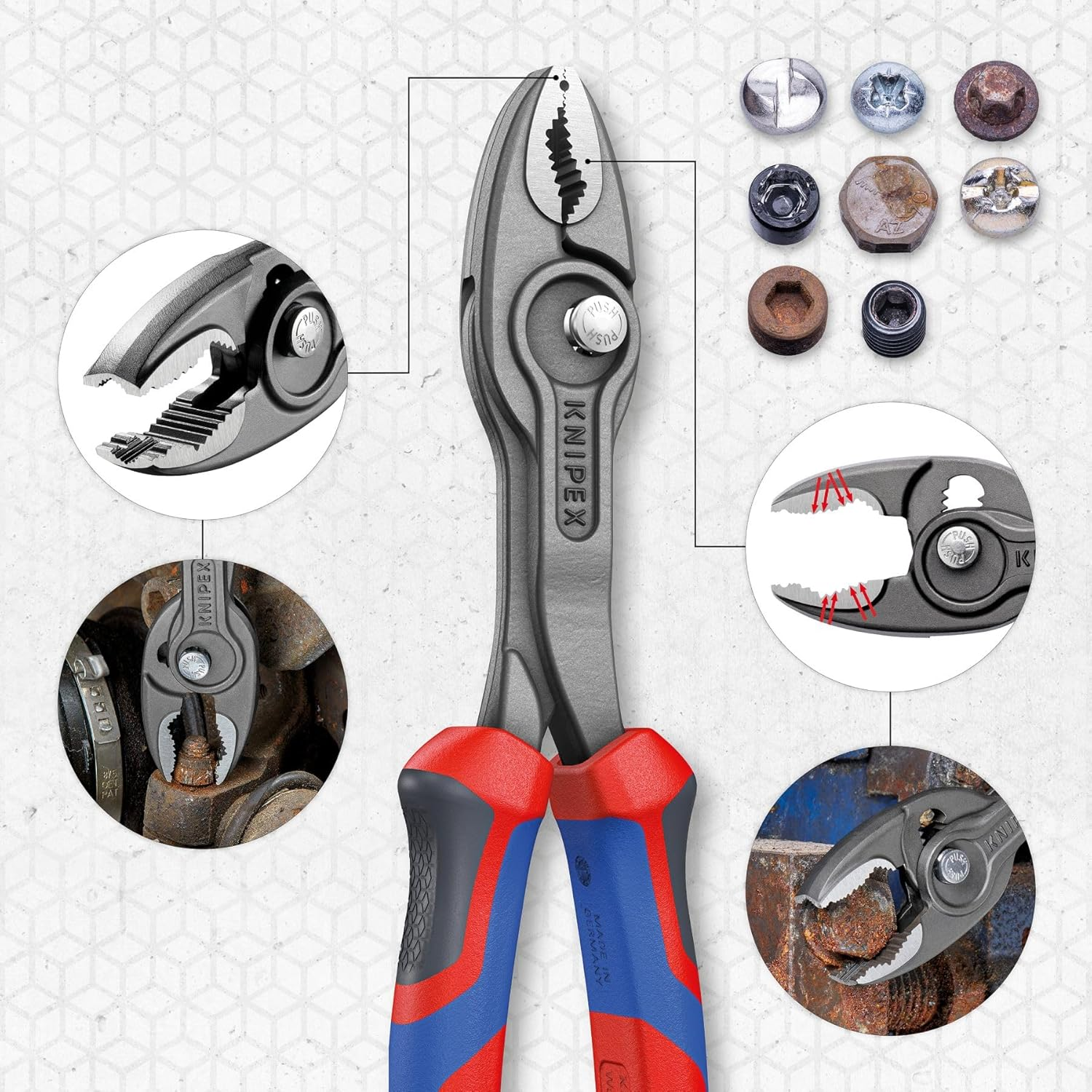 Клещи KNIPEX TwinGrip, 0-22мм, 200мм фото 