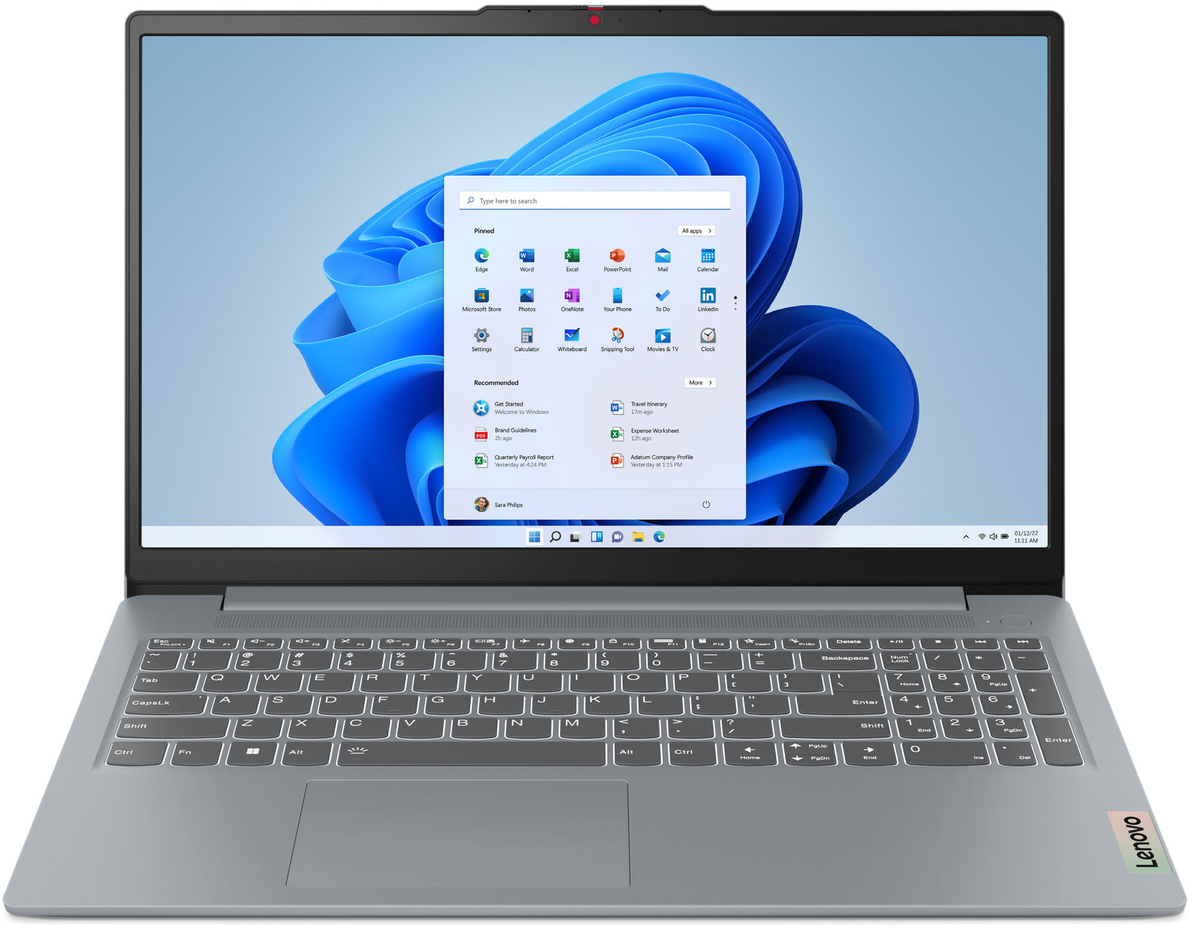 Ноутбук LENOVO IdeaPad Slim 3 15AMN8 Arctic Grey (82XQ01K9RA) фото 2