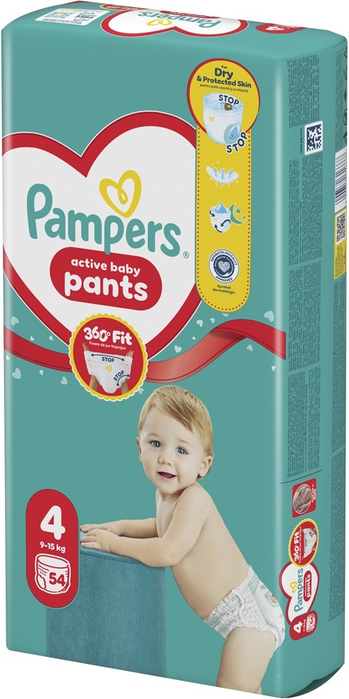 Підгузки-трусики Pampers Active Baby Pants Maxi (9-15 кг) Джамбо 54 штфото