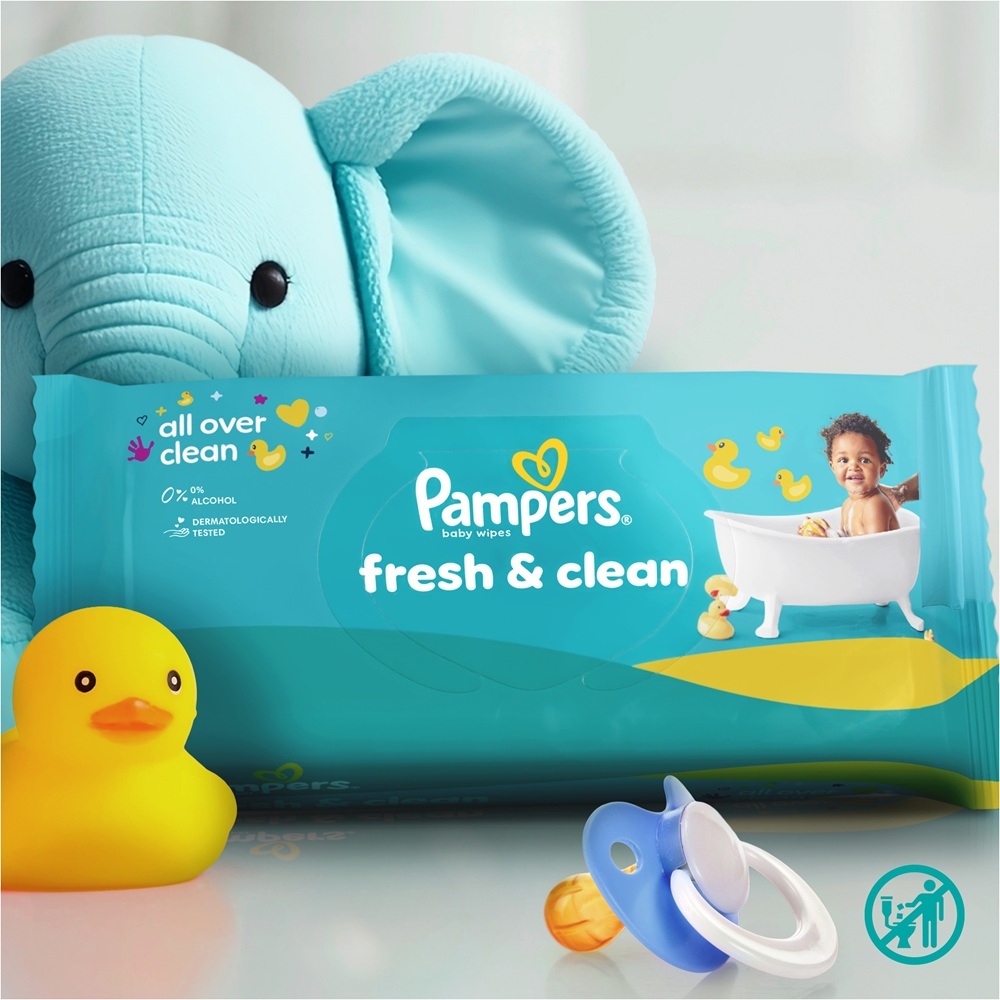 Салфетки влажные детские Pampers Fresh Clean Свежесть и чистота 3 x 80 шт фото 2