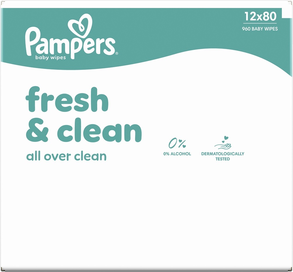 Салфетки влажные детские Pampers Fresh Clean 12 x 80 шт фото 2