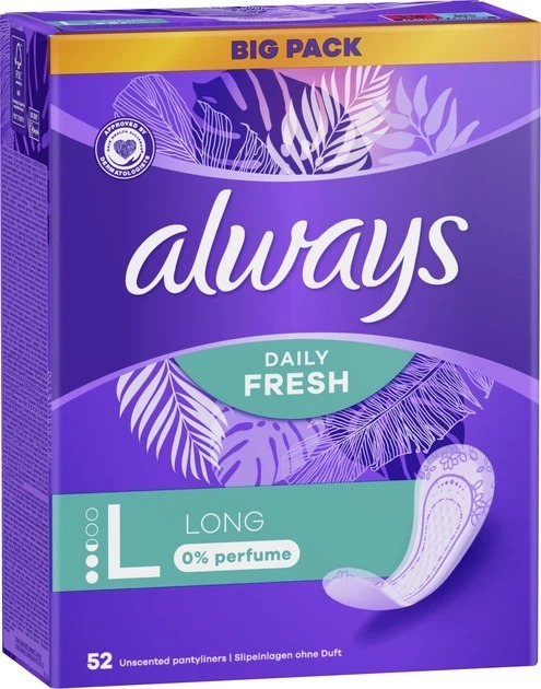 Щоденні прокладки Always Daily Fresh &amp; Protec Long Подовжені 52 штфото