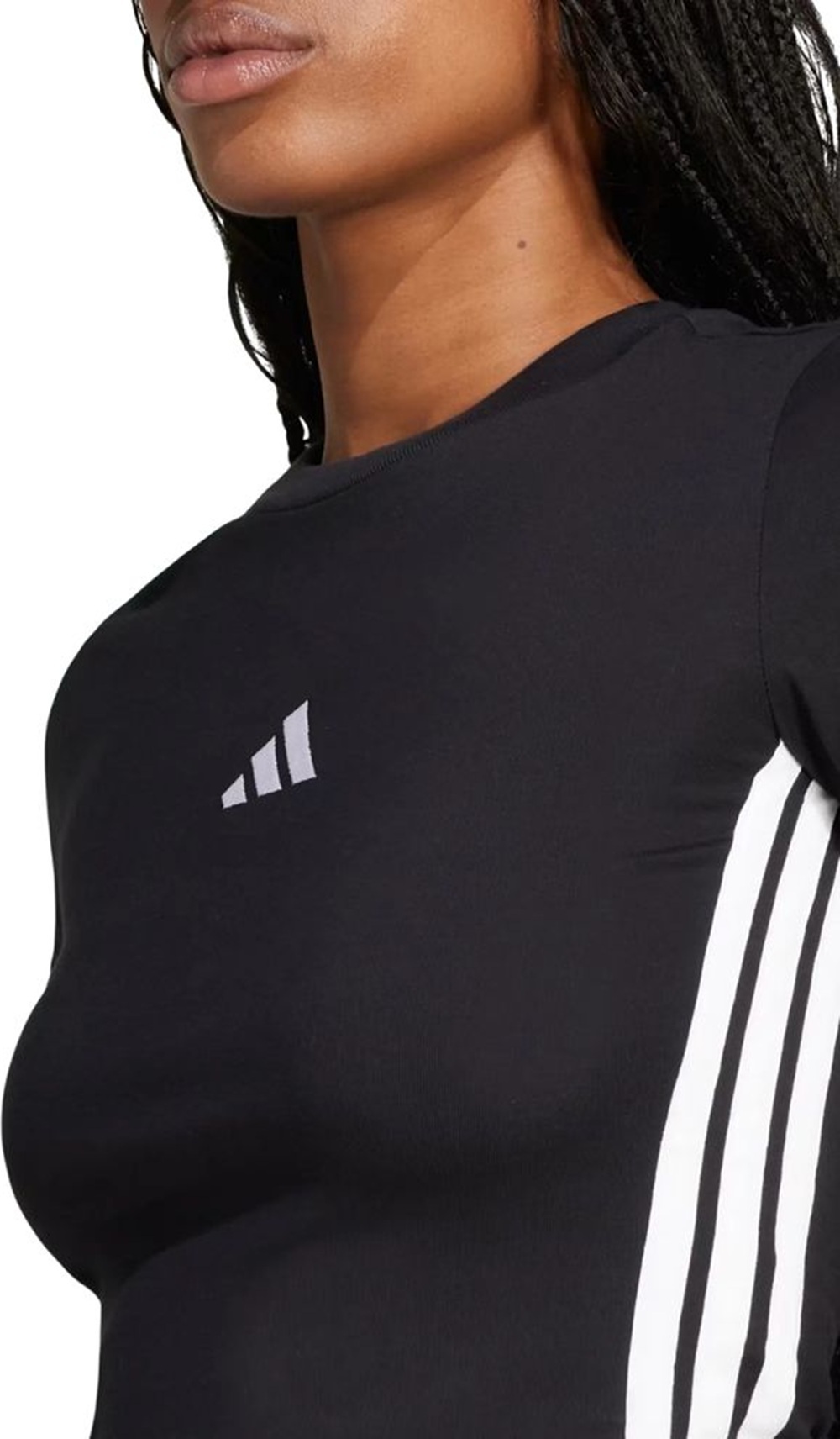 Футболка хлопковая женская Adidas W 3S SJ BABY T JC8325 M черная фото 4