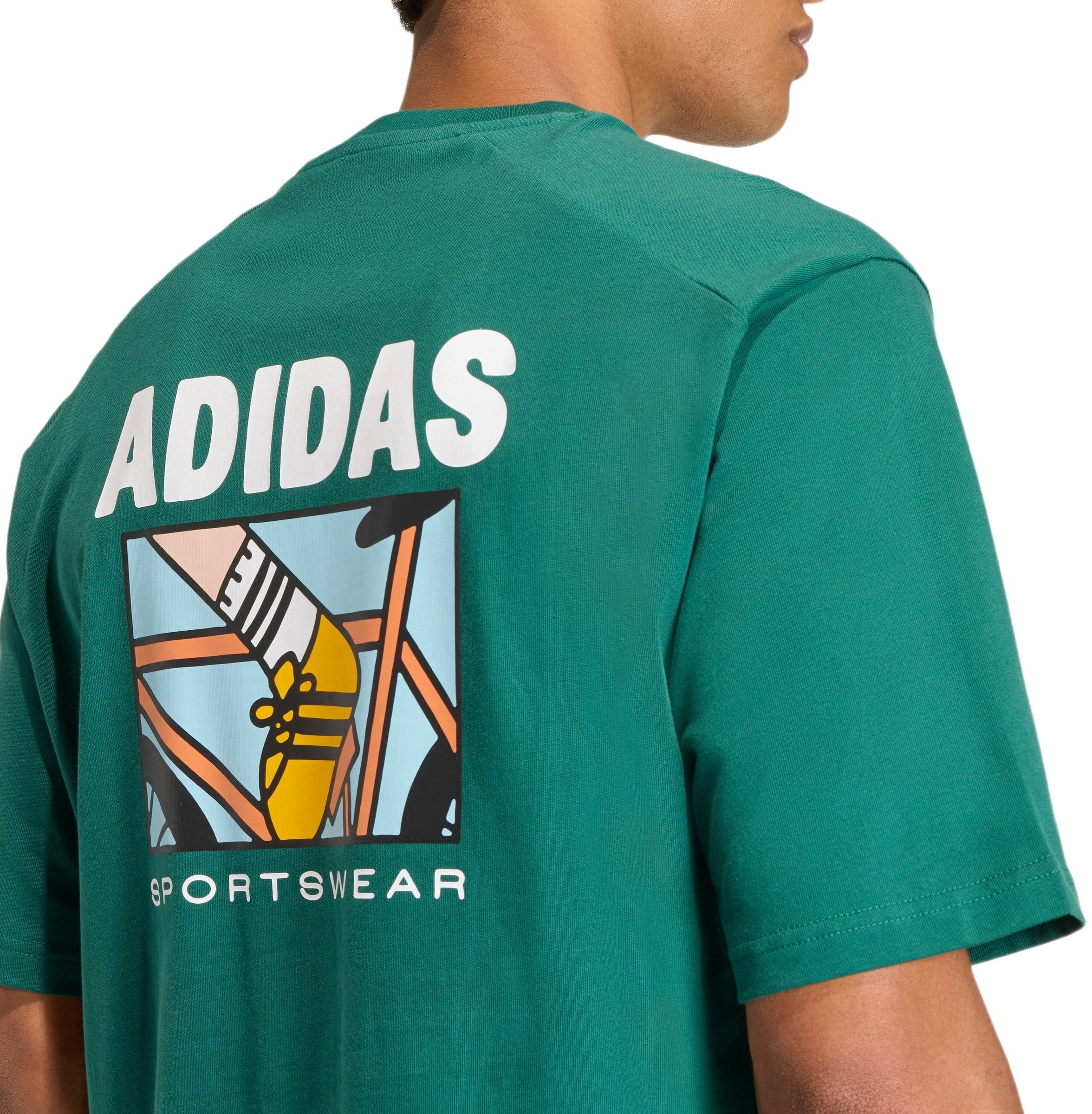 Футболка бавовняна чоловіча Adidas M ANI POP BK T KE4339 XL зеленафото4