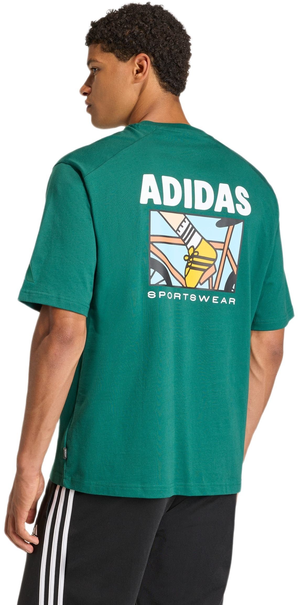 Футболка бавовняна чоловіча Adidas M ANI POP BK T KE4339 L зеленафото2
