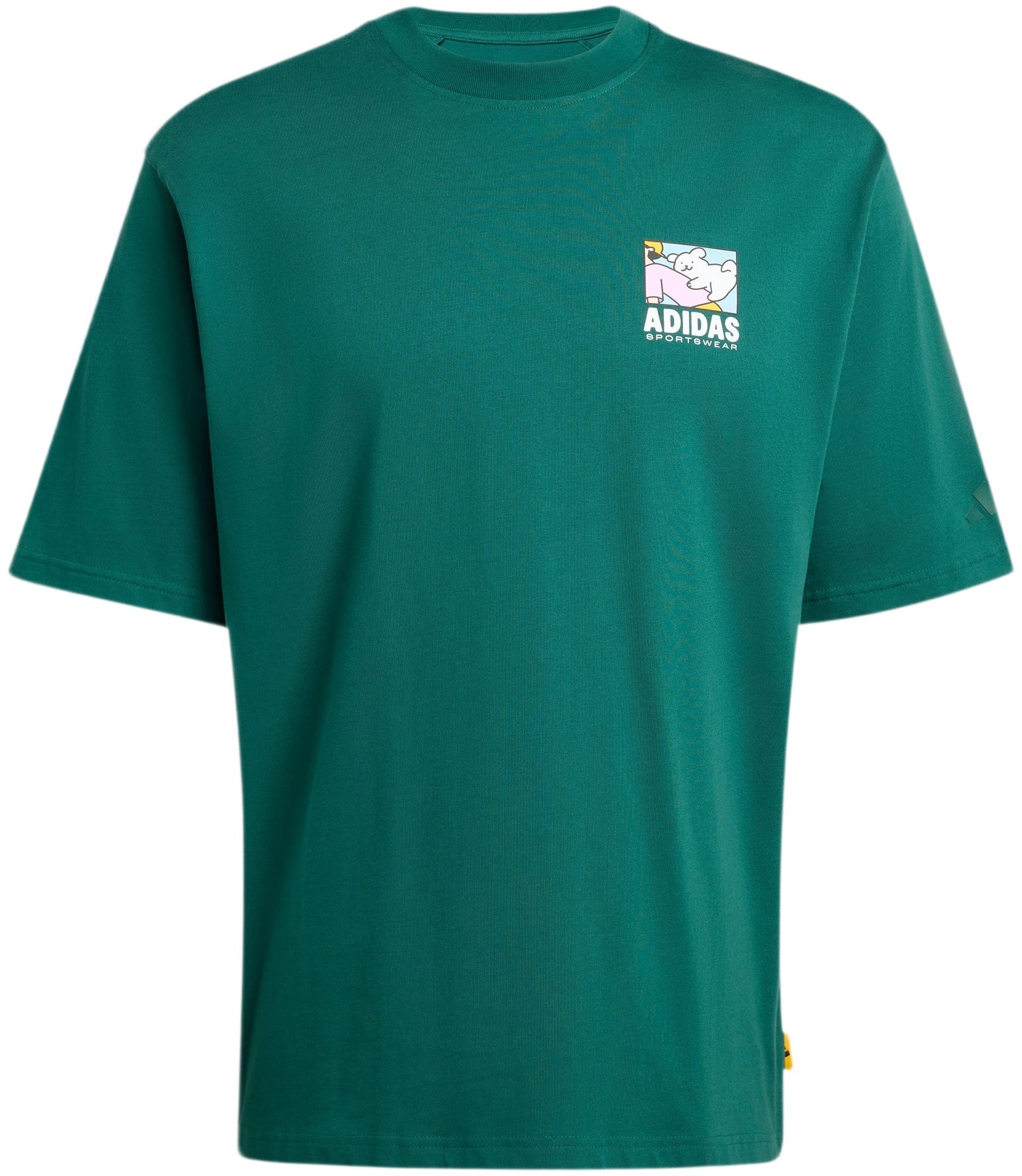 Футболка бавовняна чоловіча Adidas M ANI POP BK T KE4339 L зеленафото6