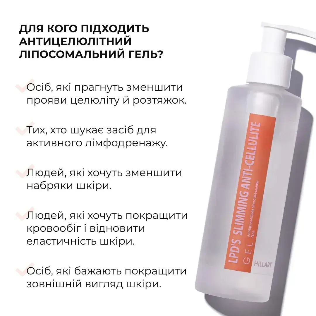 Антицеллюлитный липосомальный гель Hillary Anti-cellulite Gel LPD's Slimming 200 мл фото 4