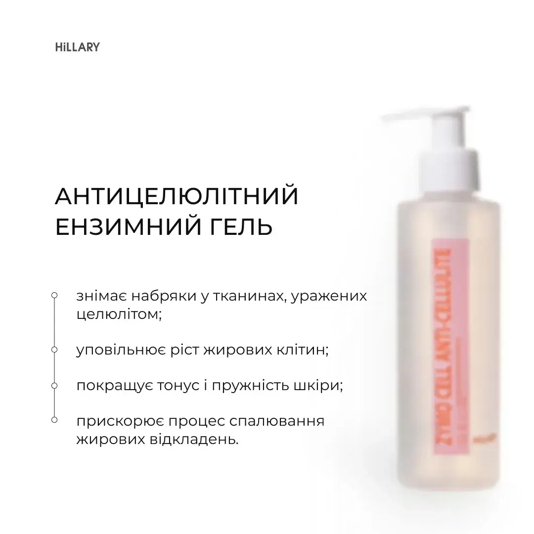 Антицелюлітний ензимний гель Hillary Anti-cellulite Gel Zymo Cell 200 млфото