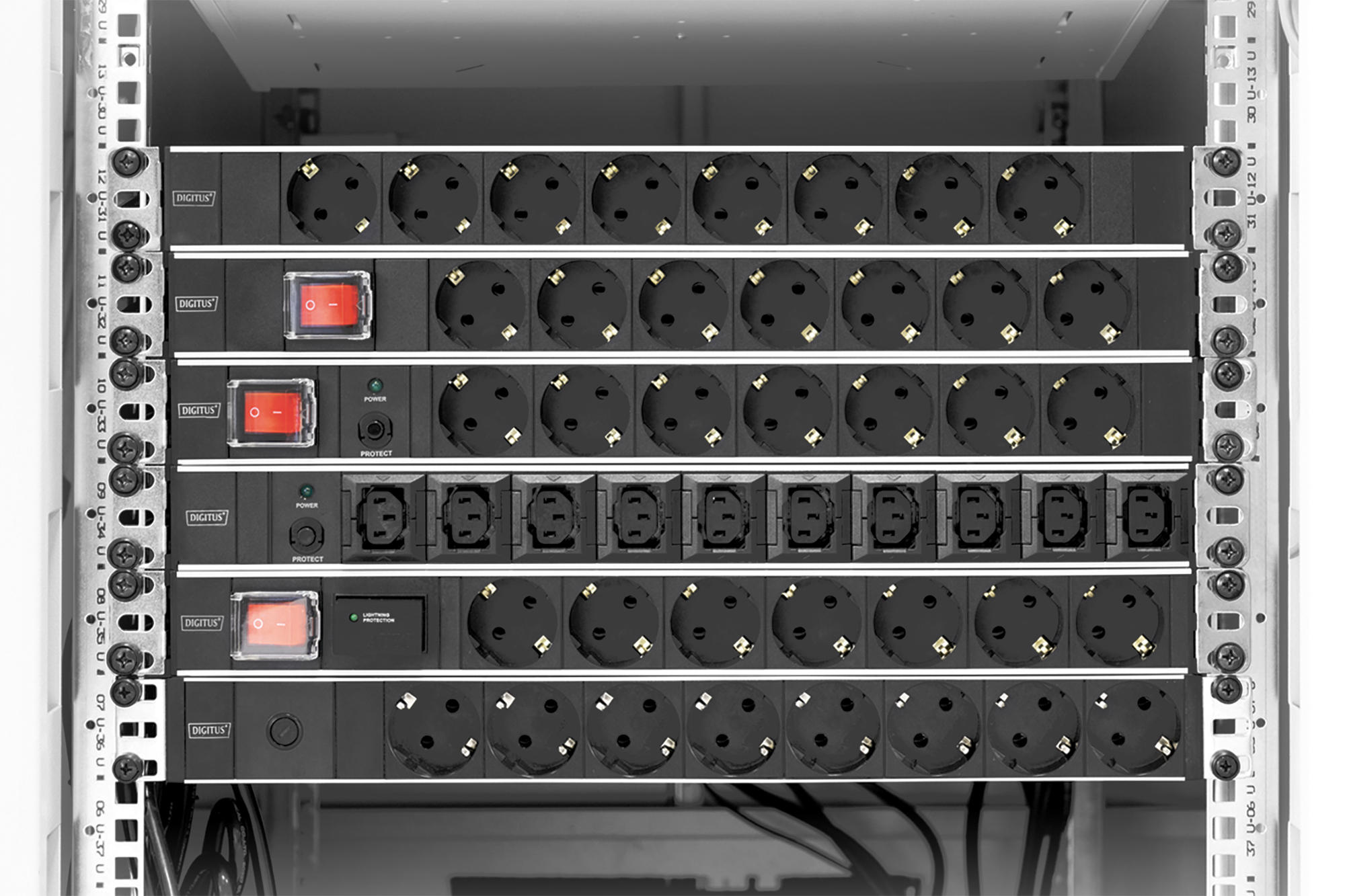 Пристрій розподілу електроживлення DIGITUS 1U, 7xSchuko, 16A, 250V(DN-95407)фото