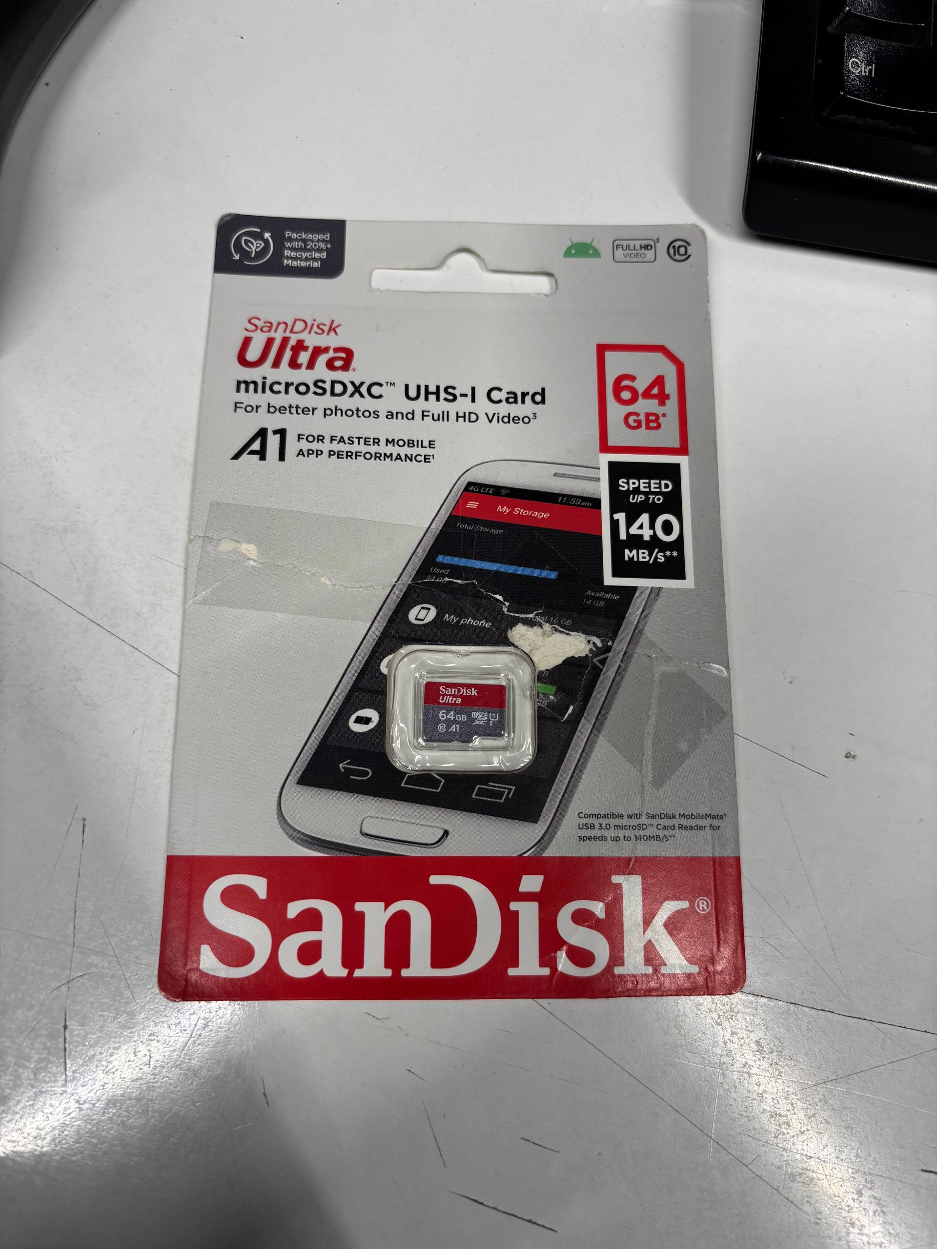 Карта пам'яті SanDisk microSD 64GB C10 UHS-I R140MB/s Ultra (SDSQUAB-064G-GN6MN)фото