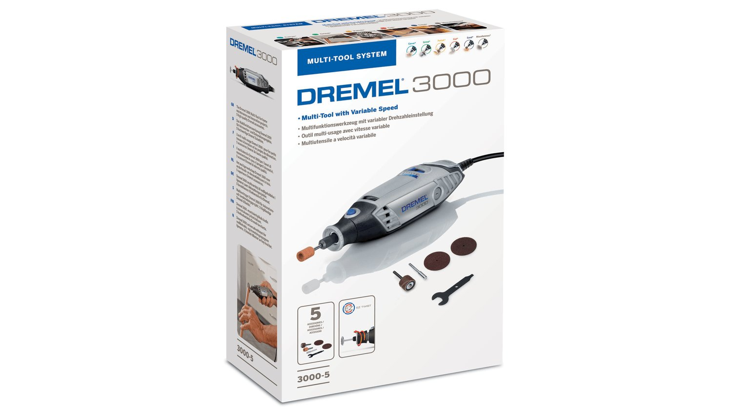Шліфмашина шліфувально-гравіювальна Dremel 3000, 130Вт (F.013.300.0JU)фото