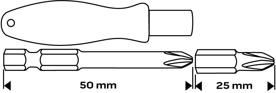 Набор бит с битодержателем Neo Tools 1/4" 31шт (56-602) фото 2