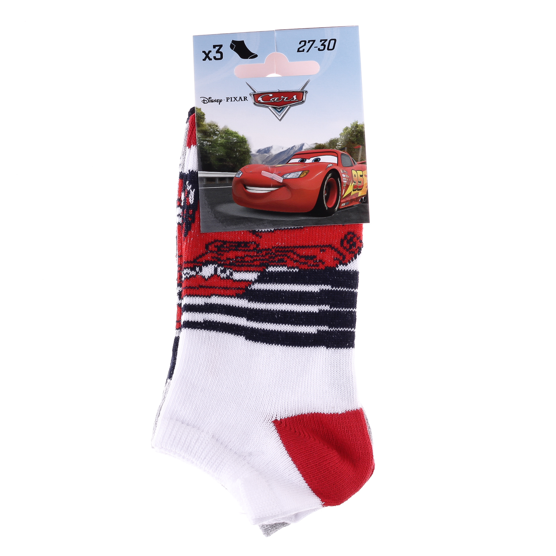 Набір шкарпеток дитячих Cars Socks 83150679-2 31-34 3 шт сині/сірі/білі фото2