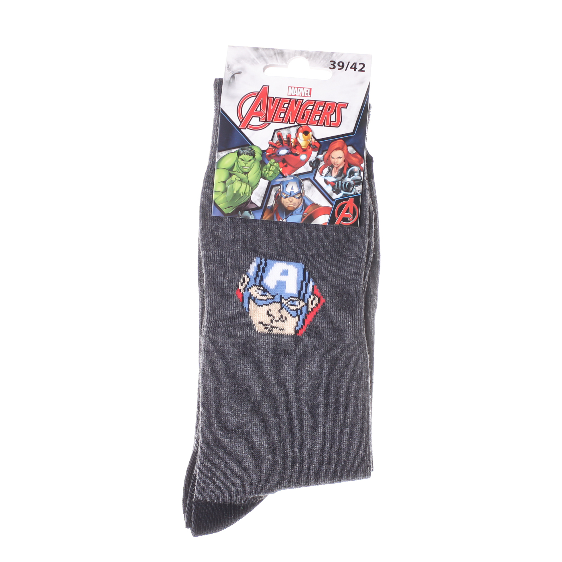 Шкарпетки дитячі Marvel Captain America 93152262-6 39-42 антрацитові фото2