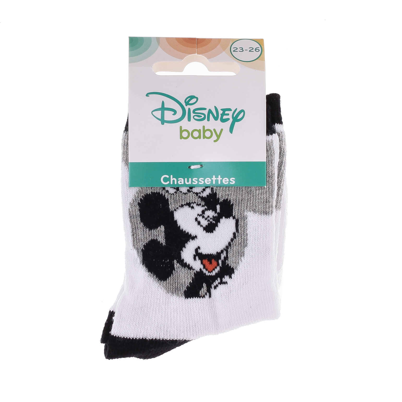 Шкарпетки дитячі Disney Mickey Vainqueur 43891247-2 19-22 білі фото2