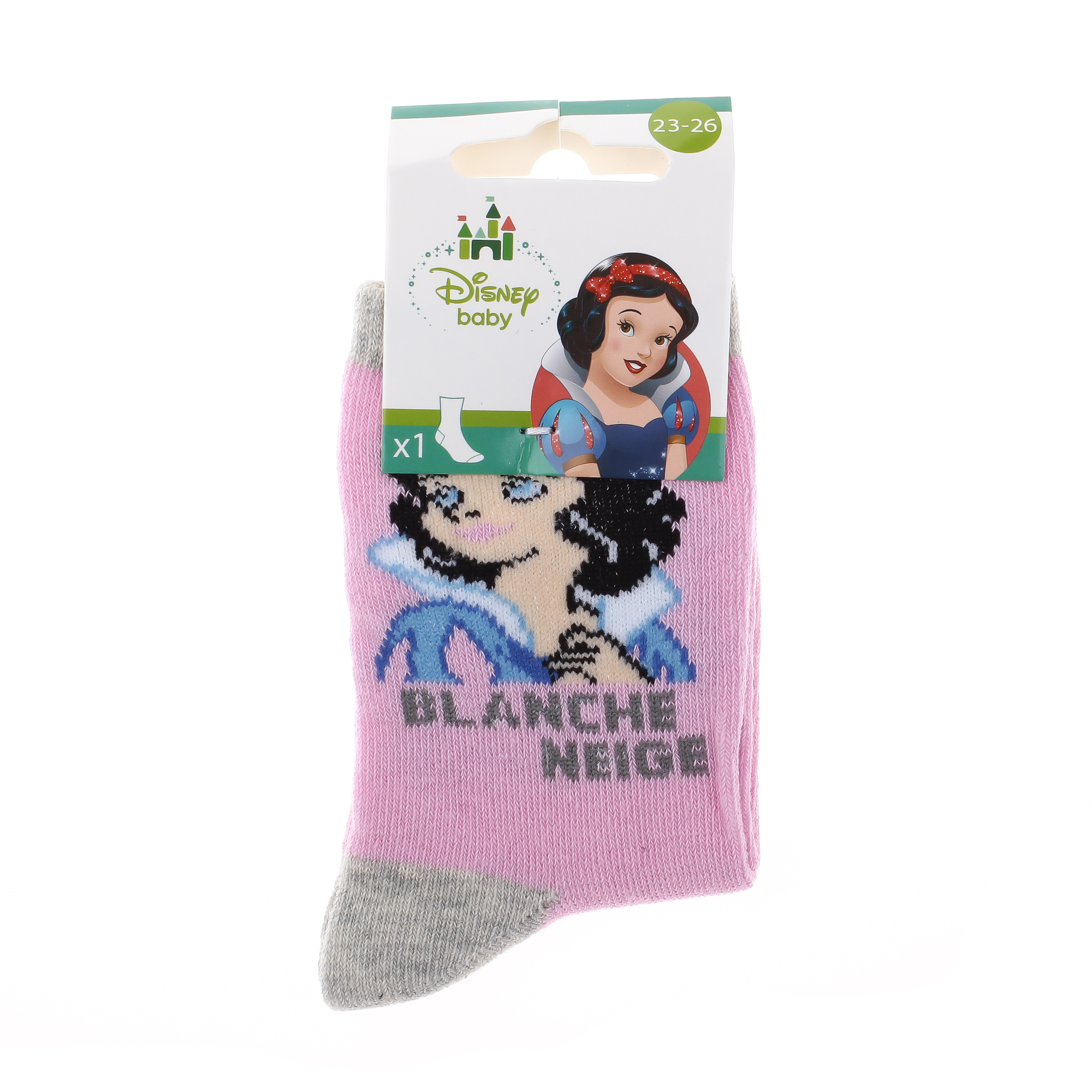 Шкарпетки дитячі Disney Princess Blanche Neige 43891047-5 19-22 сірі/рожеві фото2