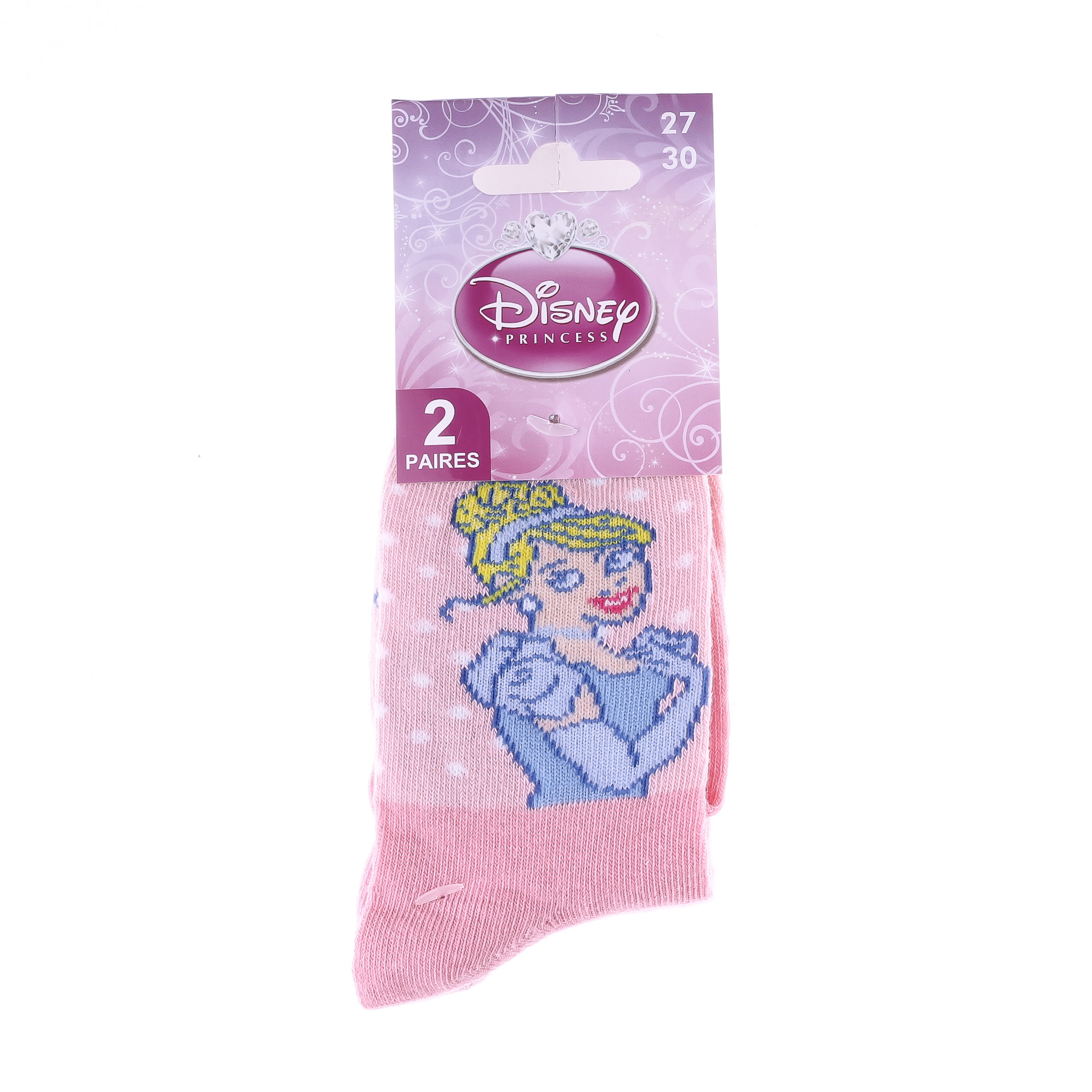 Набір шкарпеток дитячих Disney Princess Blanche Neige 83891420-1 27-30 2 шт рожеві фото2