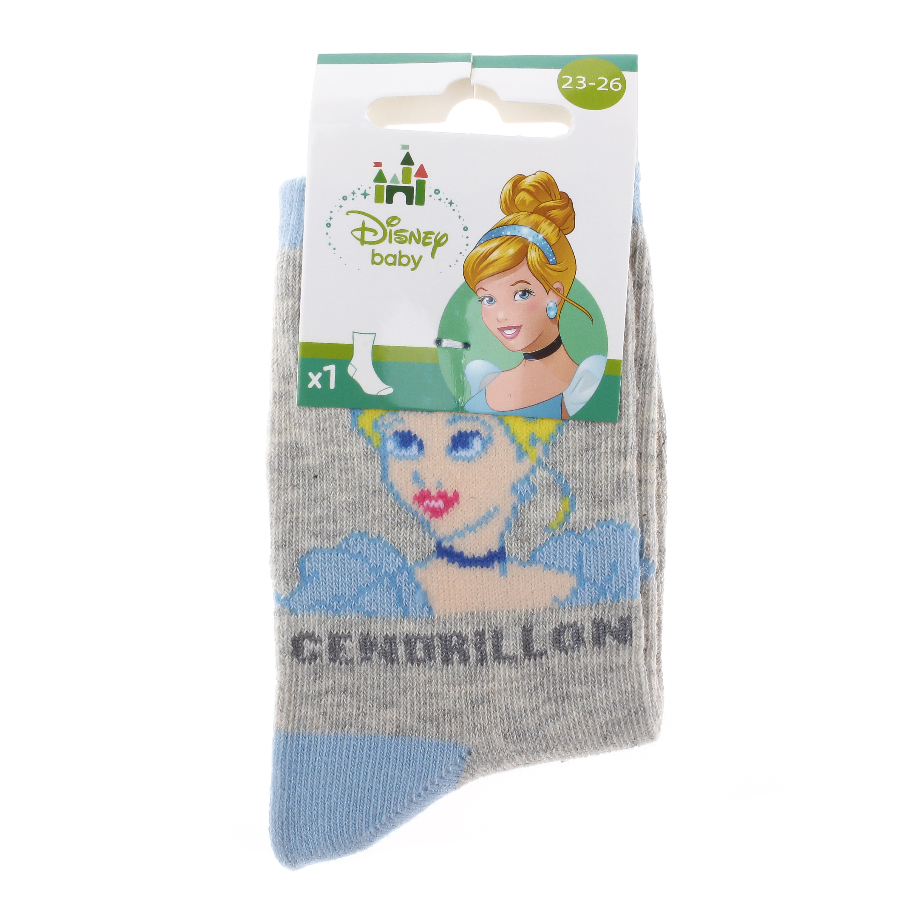 Шкарпетки дитячі Disney Princess Cendrillon 43891047-2 23-26 світло-сірі фото2