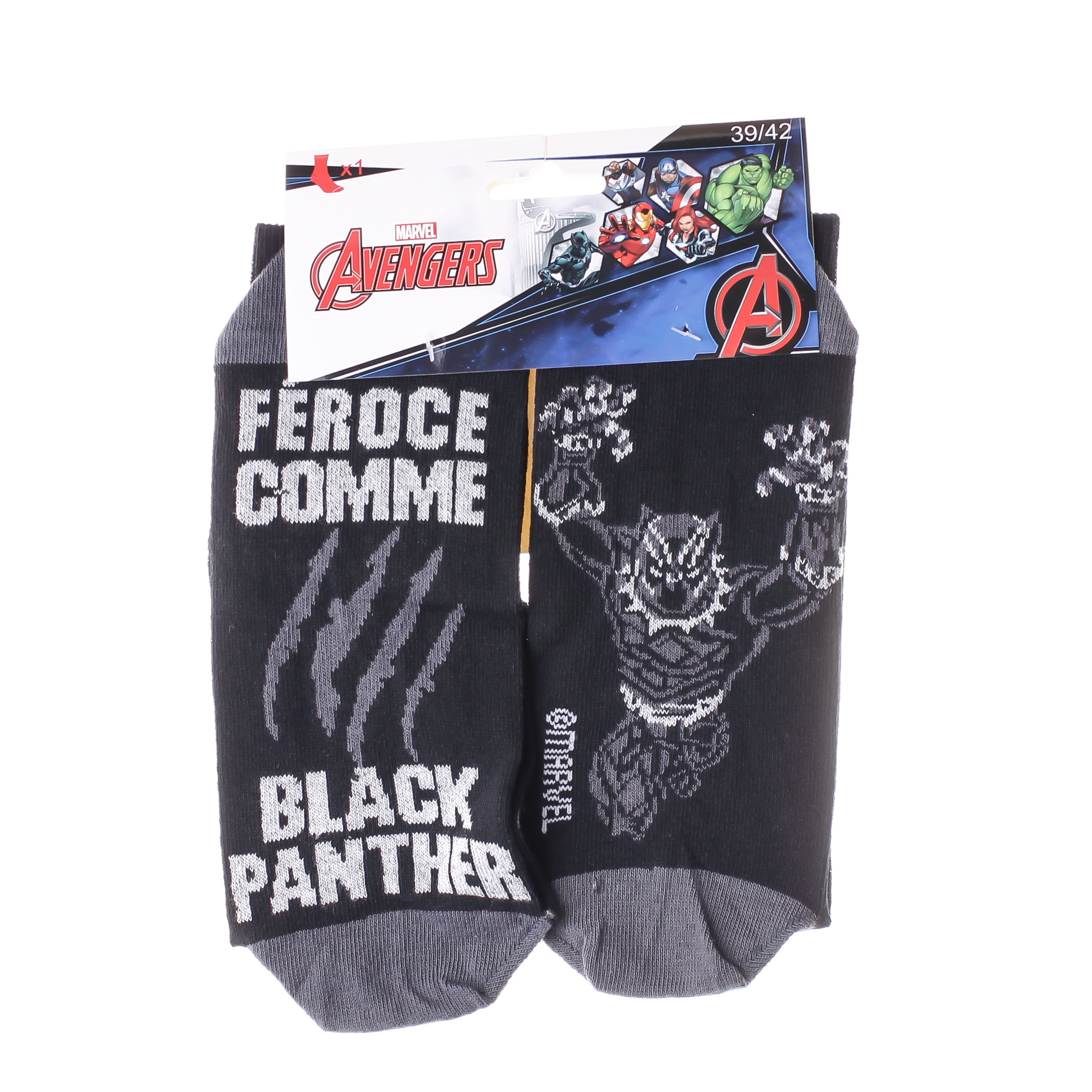 Шкарпетки дитячі Minions Black Panther 93154862-4 43-46 чорні/сірі фото2