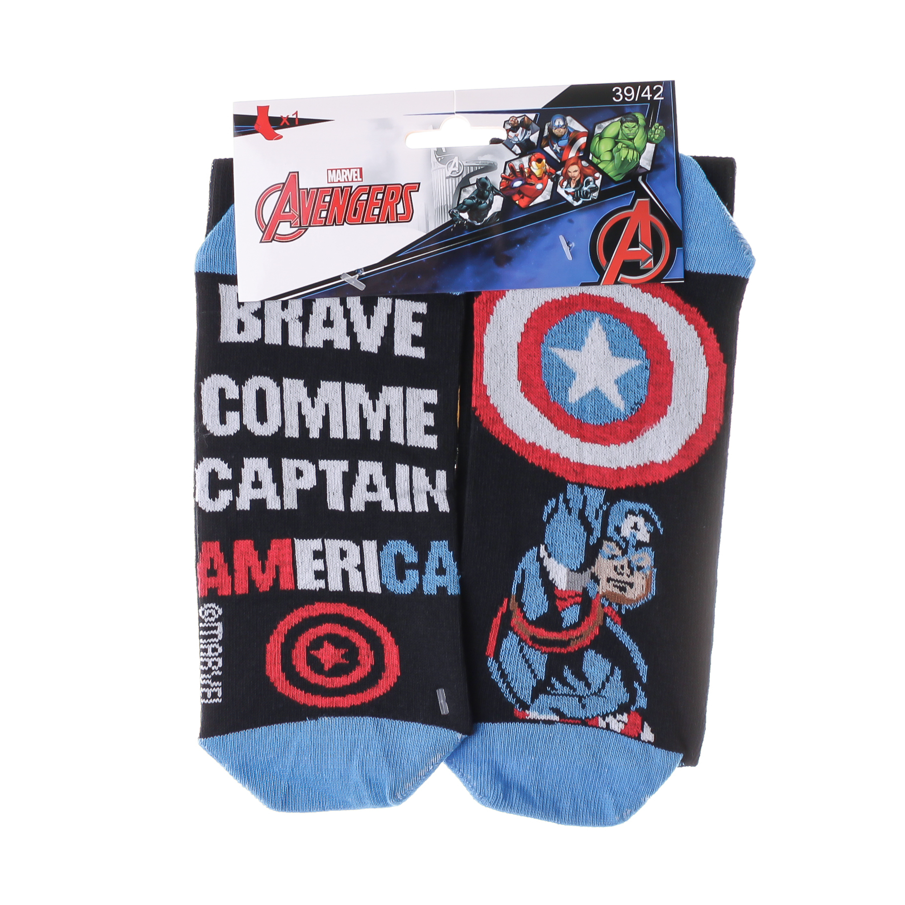 Шкарпетки дитячі Minions Captain America 93154862-2 43-46 чорні/сині фото2