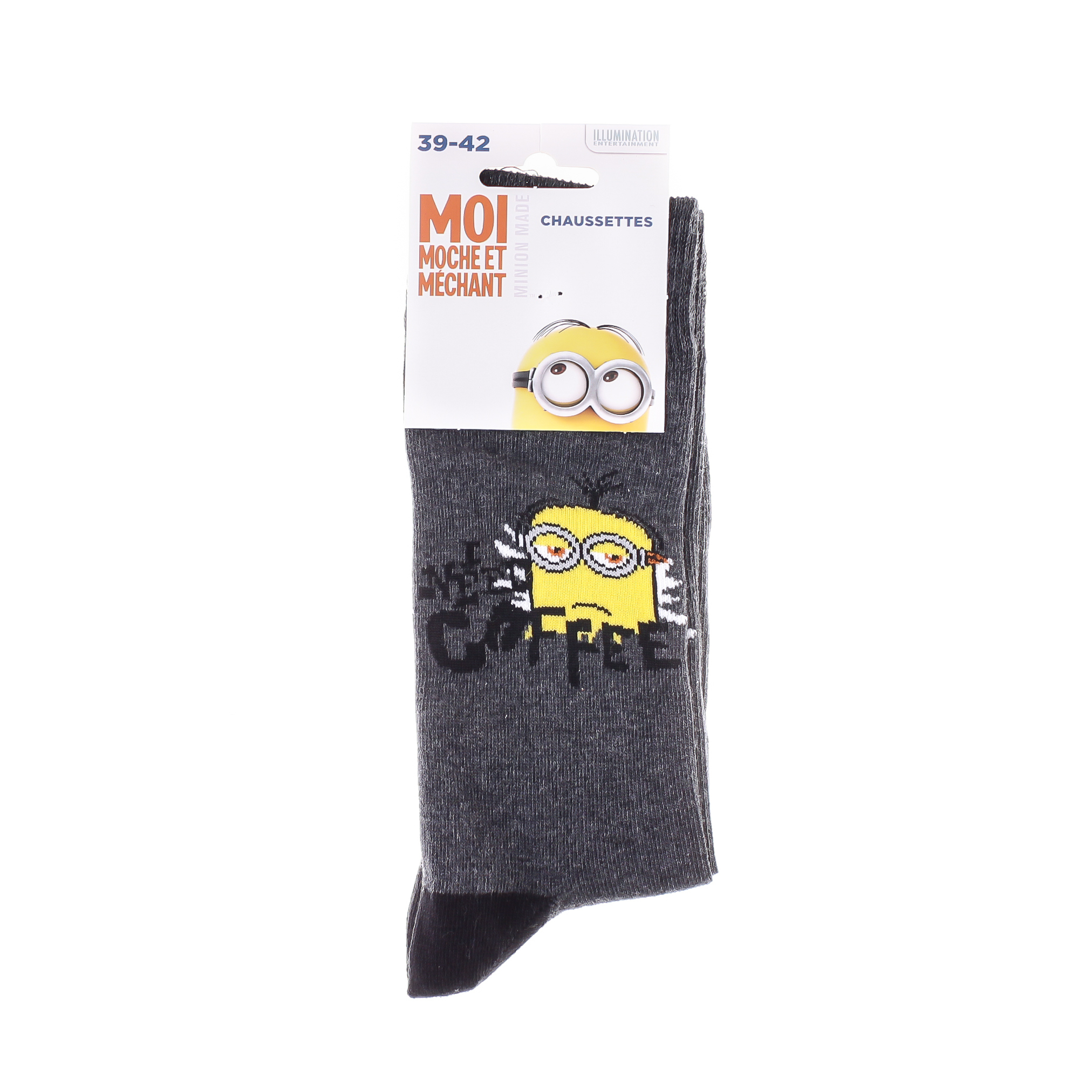 Шкарпетки дитячі Minions Need Coffee 93153667-7 43-46 світло-сірі фото2